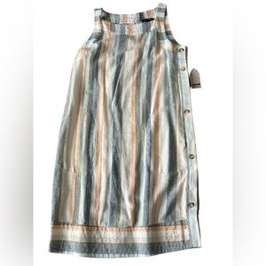 : New Women's Small Linen Striped Dress with Tags